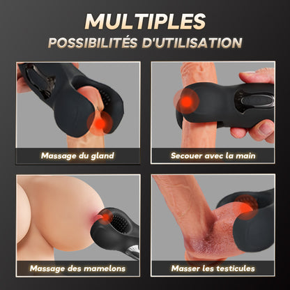 10 Morsures + 10 Vibrations 2-en-1 Masturbateur cup Pénis Exercice Couple Flirter