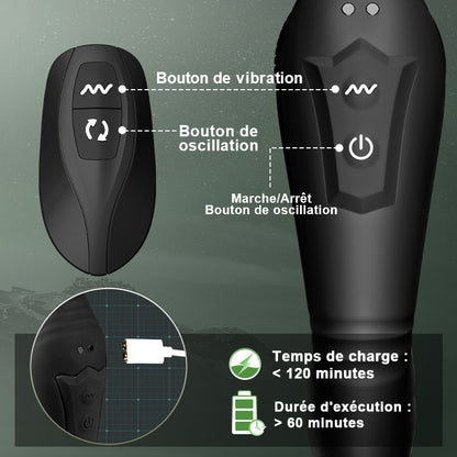 Warrior - Masseur de prostate en forme de C avec 10 vibrations pour hommes, couples, gays