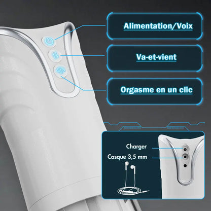 3 en 1 Masturbateur Cup automatique vocal 4 va-et-vient Acmejoy